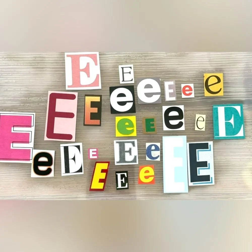 200 Hand-Cut Colorful Ransom Note Style Cutout Letters for Crafting Bulk Lot.